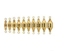 Yhenlovtt 10 plomos de pesca de latón con pesos en línea giratorios interiores para aparejos de terminal, patrón giratorio de 360° para reducir la torsión de la línea