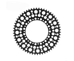 Yhenlovtt 130BCD para plato plegable de bicicleta hecho de aleación de aluminio con dientes funcionales positivos negativos y imágenes de burbujas estrelladas (58T-negro)