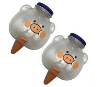 Yhenlovtt 2 dispositivos automáticos de riego de plantas en forma de cerdo, estacas de riego automático de plástico de 550 ml para macetas de interior o exterior, macizos de flores y jardín