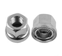 Yhenlovtt 2 tuercas de eje de bicicleta, fijas, M9, tornillo fijo de 3/8, Crmo de repuesto para ruedas de ciclismo compatibles con engranajes M10 (2 piezas M9)