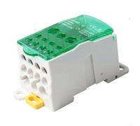 Yhenlovtt 400Asku, caja de conexiones de bloque de terminales de riel DIN, conector de distribución de energía de 80 A a 500 A con carcasa de PC ignífuga y guía de latón estañado para cableado