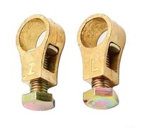 Yhenlovtt Abrazadera de batería de coche, conectores de cobre puro, diseño de tornillo superior doble para una fijación segura del cable, cabeza gruesa para mayor durabilidad, compatible con coches y