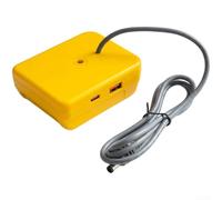 Yhenlovtt Adaptador de batería de alimentación de 18 W con puertos USB duales para 20 V MAX DCB200 DCB203, cable de 96 cm, carcasa ABS, convertidor de carga rápida (con USB C)