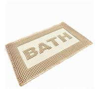 Yhenlovtt Alfombra de baño de poliéster gofre antideslizante con diseño de secado rápido patrón geométrico alfombra de piso para cocina lavandería 45.7 x 76.2 cm (marrón)
