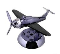 Yhenlovtt Ambientador de coche con energía solar, color gris, con decoración giratoria de avión, difusor de aceite esencial para el interior del vehículo, compatible con la mayoría de los coches