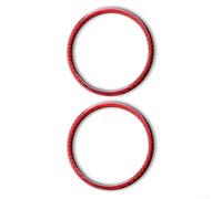 Yhenlovtt Anillo de altavoz de fibra de carbono rojo para puerta interior compatible con modelos 2015-2019, juego de 2 piezas