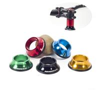 Yhenlovtt Auriculares superiores ocultos de 44 mm Road Plus Mountain para vástago de bicicleta, tapa de aleación de aluminio para tubo de horquilla de 286 mm compatible con color azul