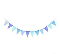 Yhenlovtt Banderas triangulares de tela de poliéster, 4 m de longitud con banderines de 17 x 13 cm para fiestas de cumpleaños, bodas, decoraciones de guirnalda de vacaciones (A)