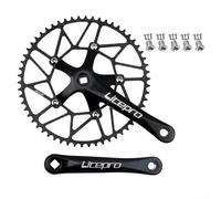 Yhenlovtt Bielas huecas ultraligeras de 130 bcd de 50 a 58 t con plato de ancho estrecho para bicicletas de 9, 10 o 11 velocidades, brazo de manivela de 170 mm para CNC Al7075 aluminio (manivela negra