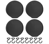 Yhenlovtt Black S, Fundas para neumáticos de automóvil para SUV, camión y automóvil, paquete de 4 con ganchos antiviento mejorados, bolsa de almacenamiento impermeable de poliéster 190T para