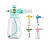 Yhenlovtt Botella de espuma para lavado de coche, 1 L, con boquilla de pulverización ajustable y control de concentración de espuma, para lavadora a presión para limpieza de vehículos (tubo rosa)
