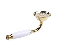 Yhenlovtt Cabezal de ducha de mano antiguo, latón macizo con acabado de acero inoxidable, función de lluvia de ahorro de agua, oro para una mejora elegante del baño (dorado)