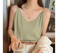 Yhenlovtt Camiseta sin mangas delgada para mujer, tela de poliéster para | Para una silueta delgada, sin mangas, elasticidad moderada, capa base cómoda, combina con cualquier parte inferior