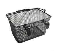 Yhenlovtt Cesta de hierro negra para niños con asa y cesta para manillar para bicicletas infantiles, triciclos y motocicletas pequeñas, parte delantera de bicicleta (negro)