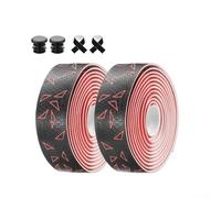 Yhenlovtt Cinta de barra de bicicleta de doble color, PU+EVA, antideslizante, absorbe los golpes, envoltura para manillar de carretera para ciclismo, bádminton y cañas de pescar (rojo)