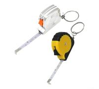 Yhenlovtt Cinta métrica multiusos de 1 m con llavero, regla de acero suave para medidas métricas y pulgadas, escala de doble cara de 100 cm, herramienta portátil compacta para el hogar, bricolaje