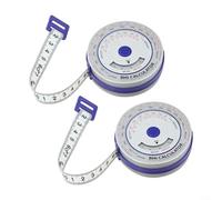 Yhenlovtt Cinta métrica retráctil IMC 150 cm con calculadora, bloqueo de botón, para seguimiento del progreso de la dieta y medidas corporales, plástico azul/amarillo (azul)