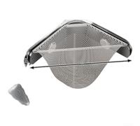 Yhenlovtt Colador de fregadero de cocina con 50 bolsas de malla, cesta de filtro de drenaje de acero al carbono para recogedor de residuos de alimentos, montaje adhesivo sin taladro, ahorro de espacio