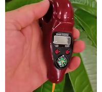 Yhenlovtt Contador de manos electrónico de grano de madera con pantalla LCD, contador de cuentas digital portátil para meditación, oración y prácticas de atención plena, Tr(The WISTERIA ETHER)