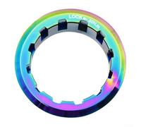 Yhenlovtt Cubierta de casete de bicicleta, anillo de bloqueo de aleación de aluminio para cuerpo de buje libre de 12 velocidades, protector de volante resistente al óxido con dientes de trinquete
