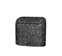 Yhenlovtt Cubo de basura, colgante - Caja de almacenamiento con tachuelas para interior, tapa abatible de plástico, 17 x 9 x 14 cm, para organizar objetos pequeños y residuos (negro)