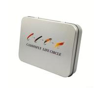 Yhenlovtt Cuchara de cebo giratoria y para ganchos con inserto de espuma de plástico ABS para almacenamiento de señuelos de mosca con mosca, tapa transparente y funda (pequeña)