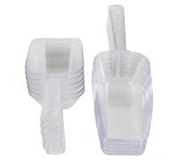 Yhenlovtt Cuchara de plástico, diseño ligero de alta transparencia para hielo, granos, arena, té y confitería, herramienta reutilizable de cocina y jardín (tamaño grande)