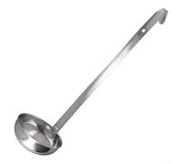 Yhenlovtt Cucharón de sopa de mango largo de 35 cm, herramienta de cocina de acero inoxidable para cocinar salsas, taza de 150 ml/180 ml, resistente a la corrosión, fácil de limpiar, diseño moderno