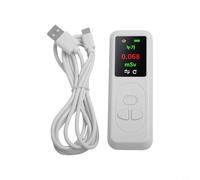 Yhenlovtt Detector de radiación nuclear Beta Gamma X-Ray Geiger-Counter con pantalla de visualización TFT Tipo-C Carga Dosímetro personal para pruebas de seguridad en el hogar industrial (blanco)