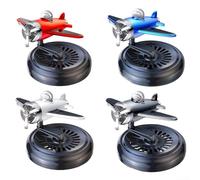 Yhenlovtt Difusor de ambientador para coche, adorno giratorio compacto estilo avión de combate con aromas naturales de extracto de plantas, apto para decoración de consola central de coche (rojo)