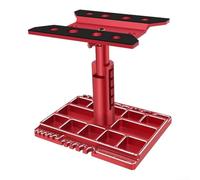 Yhenlovtt Estación de reparación RC versión mejorada 2022 con soporte giratorio de 360°, personalización de altura e integración de herramientas para modelos axiales FMS (rojo)