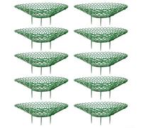 Yhenlovtt Estante de soporte para plantas de fresa con 3 pies resistentes, soporte para plantas de jardín para bayas, tomates, pimientos, diseño de bandeja protectora (verde, S, 10 piezas)