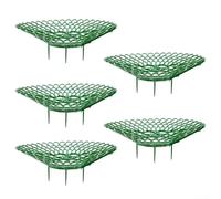 Yhenlovtt Estante de soporte para plantas de fresa con 3 pies resistentes, soporte para plantas de jardín para bayas, tomates, pimientos, diseño de bandeja protectora (verde, S, 5 piezas)