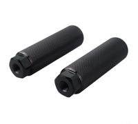 Yhenlovtt Estriberas de pie para bicicleta y MTB, diseño estriado antideslizante de aleación de aluminio, se adapta a ejes de 3/8 pulgadas, par de accesorios para acrobacias de estilo libre (negro)