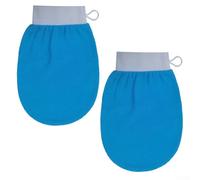 Yhenlovtt Exfoliante para el cuerpo para baño marroquí Hammam guante de baño para quitar guantes muertos, adecuado para todos los tipos de piel, degrada naturalmente la piel (2 unidades, azul)
