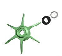 Yhenlovtt Freno de rueda de gota de agua, aleación de aluminio de 65 mm, freno de seis estrellas, compatible con Max Series B3, B4, P3, P4, P5, carrete de pesca (mano izquierda verde)