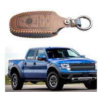 Yhenlovtt Funda de cuero para llavero Fusion Escape Having Edge 5button F250 Control Key F150 Remote F350 Cover Explorer Crazy H (Negro)