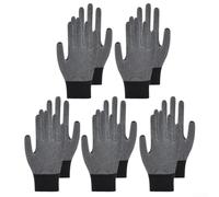 Yhenlovtt Guantes de pesca de nailon transpirables con látex grueso, agarre antideslizante para manipulación de peces, ciclismo y equipo de camping al aire libre, negro (5 pares negros)