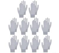 Yhenlovtt Guantes de pesca de nailon transpirables con látex grueso, agarre antideslizante para manipulación de peces, ciclismo y equipo de camping al aire libre, negro (10 pares gris)