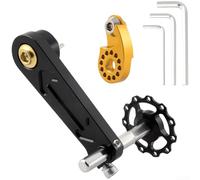 Yhenlovtt Guía de cadena de bicicleta CNC de aleación de aluminio, tensor anticaída para bicicletas de montaña de una sola velocidad (negro + regulador)