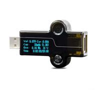 Yhenlovtt Herramienta de medición de voltaje y corriente USB con exhibición en tiempo real de las características del flujo de poder para la prueba del cargador y del banco del poder