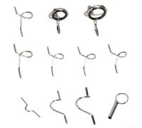 Yhenlovtt Hing - Juego de guías de caña de pescar de acero inoxidable, pelacables en la parte superior, guía de serpiente, kit de reparación para construcción y mantenimiento de caña de pescar
