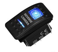 Yhenlovtt Interruptor basculante LED azul para SPST de 5 pines 12 V/20 A ABS para coche, barco, camión, RV o control de autobús, compatible con barra de luz LED, luces de trabajo