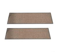 Yhenlovtt Juego de 2 alfombrillas de lino para escaleras con respaldo de goma antideslizante, protección silenciosa del piso, lavable a máquina, 76 x 20 cm para seguridad doméstica (gris oscuro)