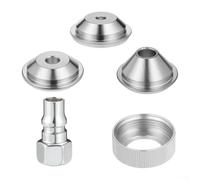 Yhenlovtt Juego de 5 boquillas de pulverización de textura de acero inoxidable, boquillas de orificio de precisión de 3/16 pulgadas, 1/4 pulgadas, 5/16 pulgadas, conector de cuello roscado, patrones