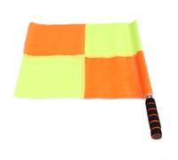 Yhenlovtt Juego de bastones de árbitro de fútbol con banderas de fútbol de acero inoxidable, banderas repelentes al agua, a cuadros y nailon, para equipo de juego deportivo y de línea