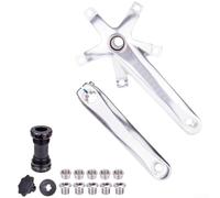 Yhenlovtt Juego de bielas plegables para sistema Hollowtech, construcción de aluminio ligero, interfaz de plato 130BCD, brazos de 170 mm (juego plateado)