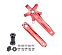 Yhenlovtt Juego de bielas plegables para sistema Hollowtech, construcción de aluminio ligero, interfaz de plato 130BCD, brazos de 170 mm (juego rojo)