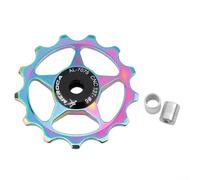 Yhenlovtt Juego de ruedas de polea de desviador trasero con rodamiento sellado 11T 13T de aleación de rodillo guía para bicicleta de carretera compatible con parte inferior superior (13T colorido)