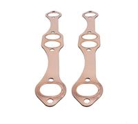 Yhenlovtt Junta de colector de escape de cobre para motores SBC de puerto ovalado, compatible con 327 305 350 383 bloque pequeño V8, alta resistencia al calor y rendimiento de sellado